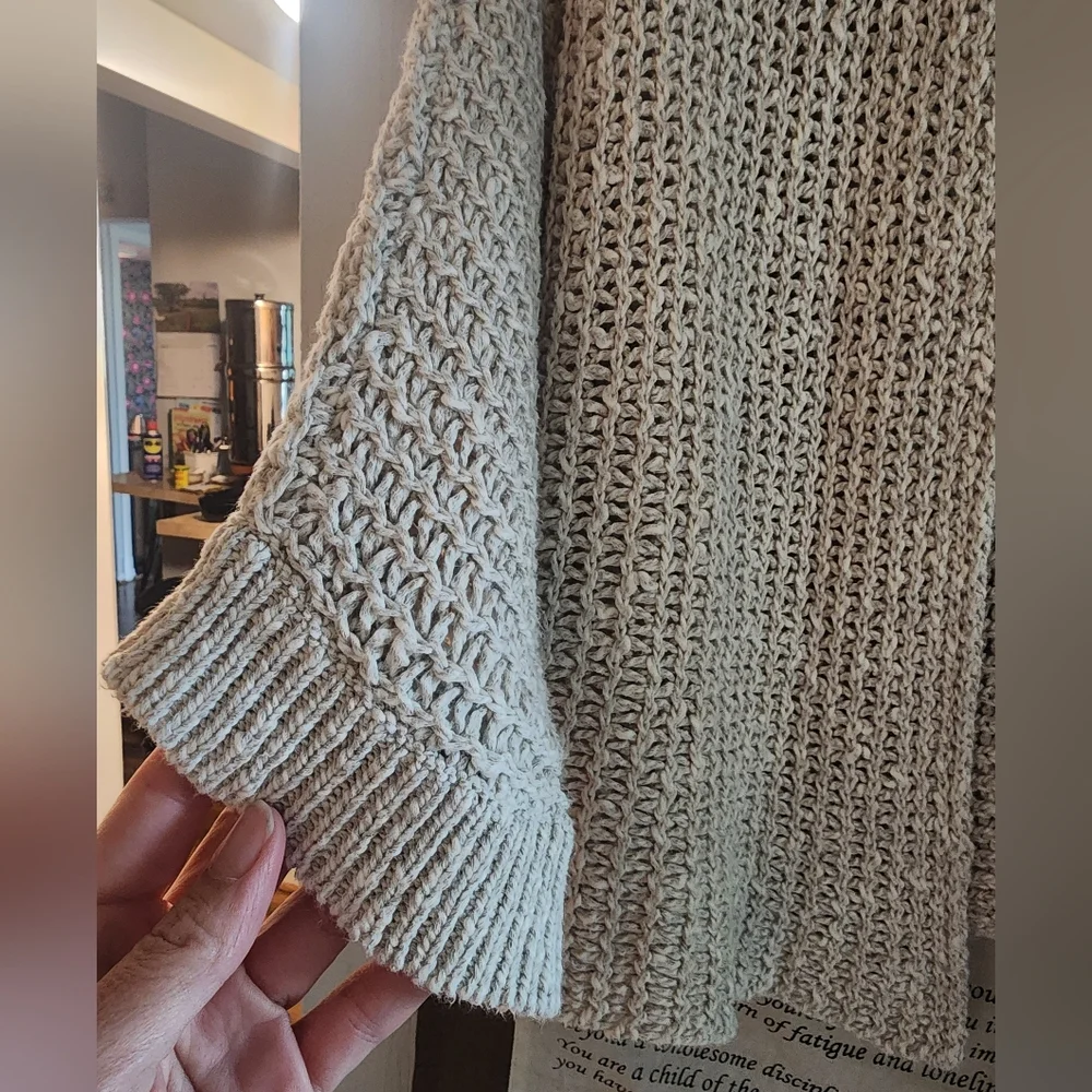 Eileen Fisher Cream Open-Knit Cardigan - Picture 3 of 3